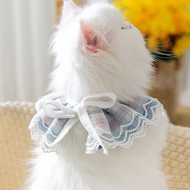 JK Uniform Style Lace Bow Cat Collar