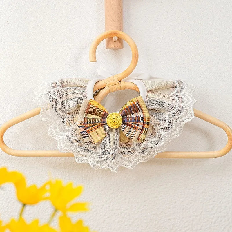 JK Uniform Style Lace Bow Cat Collar